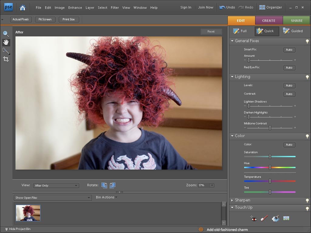 V režimu rychlých úprav můžete snadno a rychle provést základni korekce fotografie