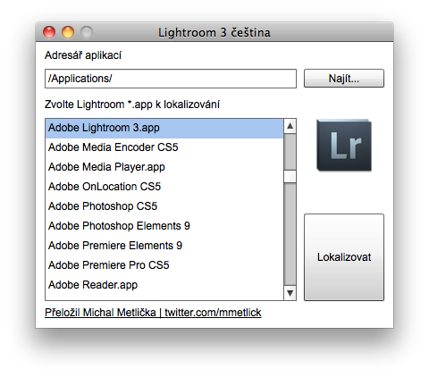 Instalátor Lightroom 3 češtiny